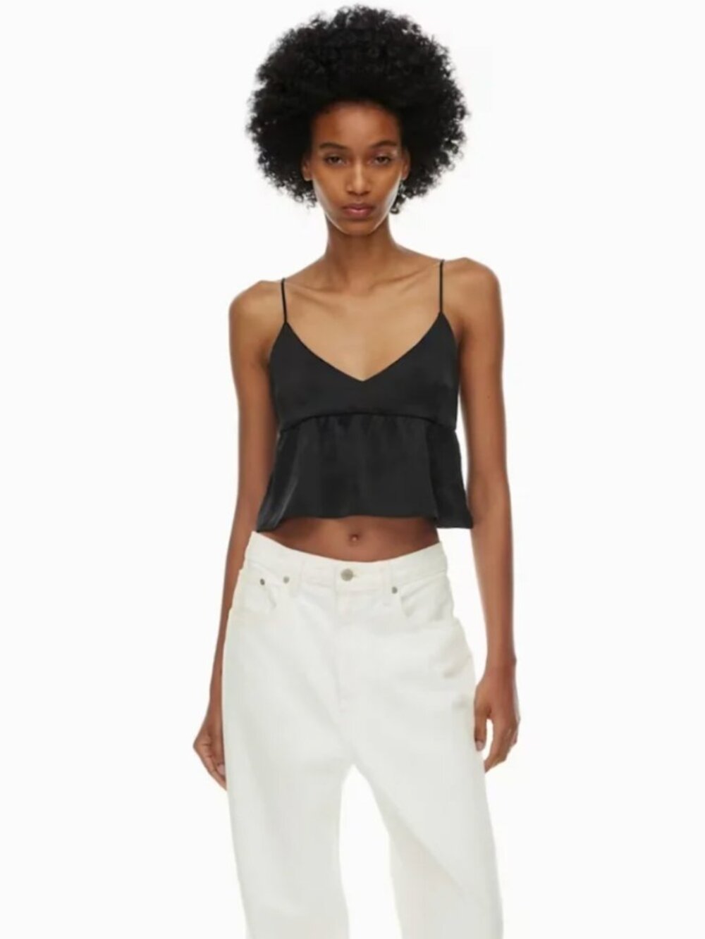 Aritzia Wilfred Lover Satin Camisole – Black - Size Small